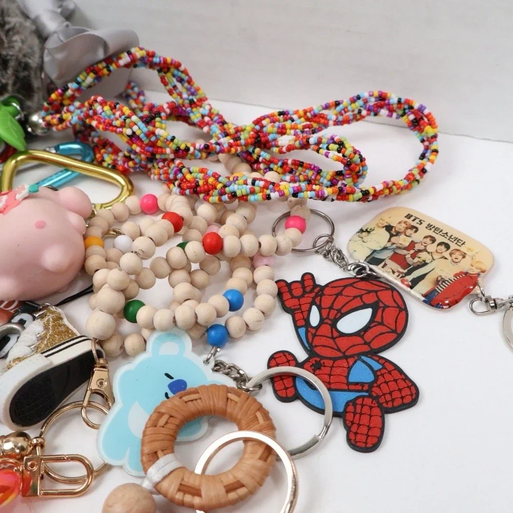 Mixed Lot Tween Teen Key Chains Backpack Tags Purse Novelty Charms 25+